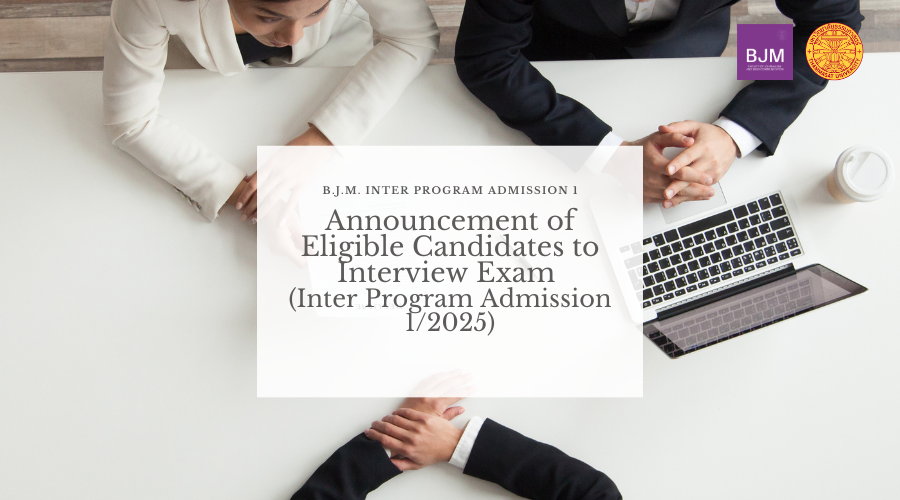 Announcement of Eligible Candidates to Interview Exam (Inter Program Admission 1/2025)